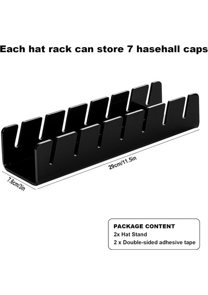 Beyzbol Şapkaları Için 2 Adet Şapka Standı, 7 Beyzbol Şapkaları Için Şapka Organizatör Akrilik Şapka Ekran Standı (Yurt Dışından)