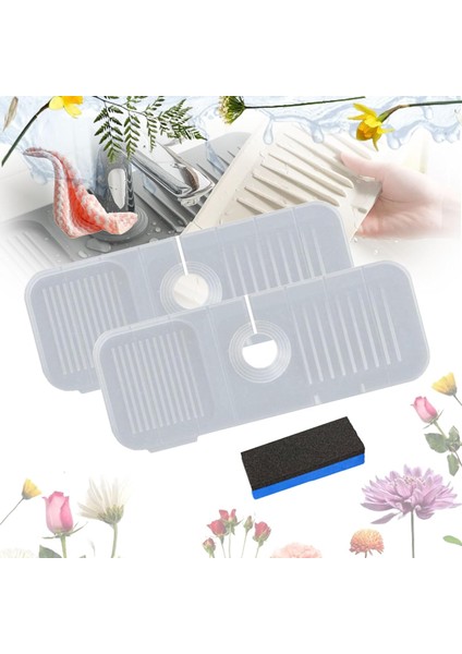2 Adet Camicely Silikon Drenaj Matı, Suncrafta Drenaj Matı, Silkpeg Lavabo Matı 45*14CM (Yurt Dışından)
