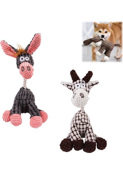 2 Adet Briteza Köpek Oyuncakları, Briteza Ölümsüz Squeaker Peluş Oyuncak, Sağlam Peluş Yıkılmaz Çiğneme Oyuncak (Yurt Dışından)