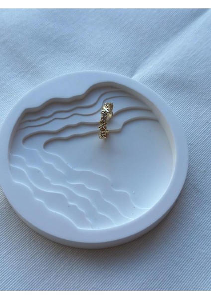 Tiff Xo Serisi Gold Zirkon Taş Detaylı Earcuff Kıkırdak Küpe