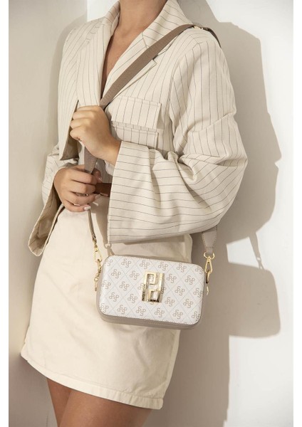 Bej - Kum SP1078 Kadın Çapraz Çanta