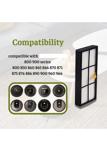 Irobot Roomba 900SERIES 960 990 Robot Için Hepa Filtre Uyumlu (Yurt Dışından)