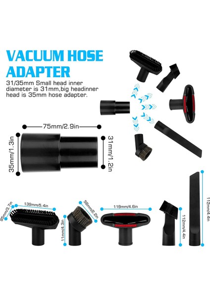 32MM Elektrikli Süpürge Ekstra Nozul Seti Temizleme Fırçası ve Nozulları (Yurt Dışından)