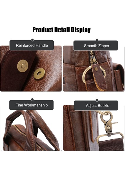 Erkek Vintage Tote Evrak Çantası Deri Iş Omuz Çantası (Yurt Dışından) modelleri