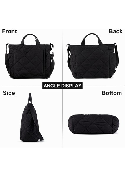 Büyük Kapasiteli Çanta Banliyö Omuz Çantası Hafif Kapitone Çanta Crossbody Çanta (Yurt Dışından)