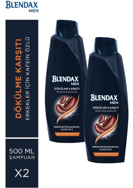 Saç Dökülmesine Karşı Kafein Özlü Şampuan 500 ml x 2 Adet