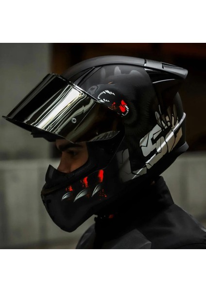 Rapid 2 Clawn Race Full Face Motosiklet Kaskı Yarış Spoiler + Siyah Vizörlü modelleri