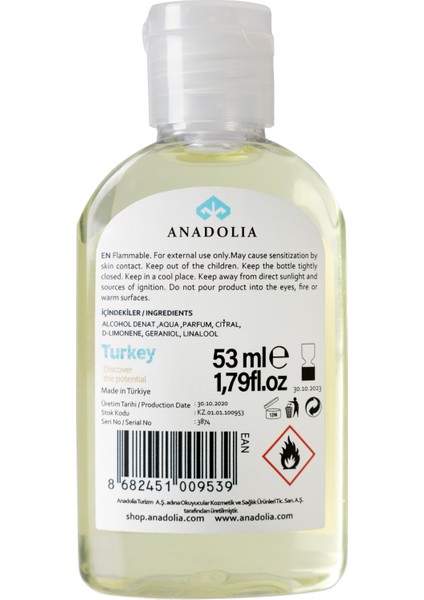 Limon Kokulu 80° Cep Boy Kolonya 53 ml