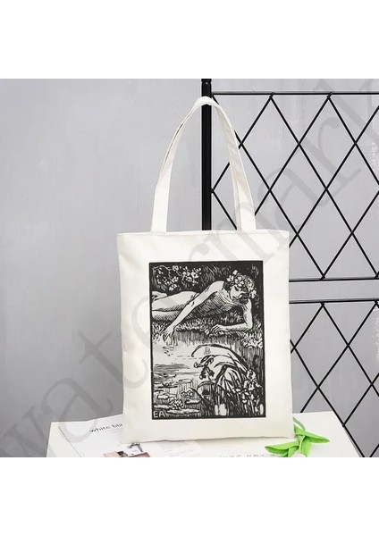 Bej Yıldız Hollow Kitaplar Tote Çanta T Bayan Tasarımcı Bez Çantalar Keten Yeniden Kullanılabilir Alışveriş Çantası Bakkaliye Omuz Çantaları Lady Shopper Için (Yurt Dışından)
