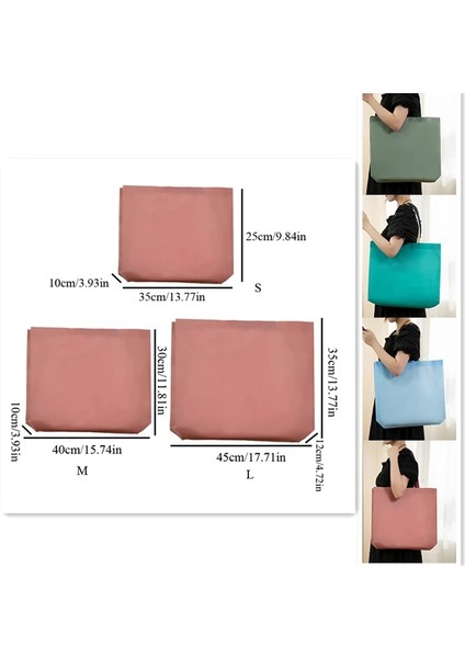 Rose L Yeniden Kullanılabilir Alışveriş Çantası Katlanabilir Tote Alışveriş Çantası Büyük Kapasiteli Dokunmamış Seyahat Depolama Eko Çanta Kadın Alışveriş Çantası (Yurt Dışından)