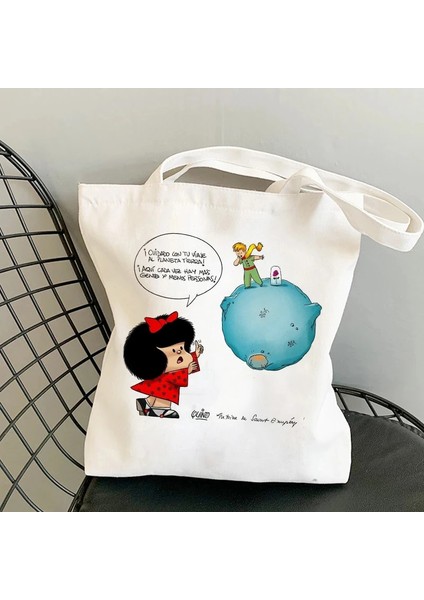 Stil 8 Bir Boyut Mafalda Iyi Satmak Alışveriş Çantaları Tote Omuz Çantası Punk Büyük Kapasiteli Gotik Karikatür Estetik Kawaii Boyama Çanta (Yurt Dışından)