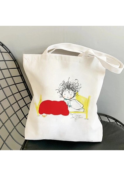 Stil 8 Bir Boyut Mafalda Iyi Satmak Alışveriş Çantaları Tote Omuz Çantası Punk Büyük Kapasiteli Gotik Karikatür Estetik Kawaii Boyama Çanta (Yurt Dışından)