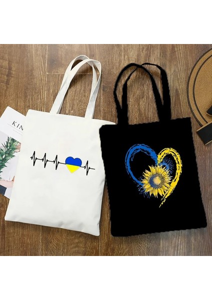Stil 3 Serin Ukrayna Bayrağı Ayçiçeği Vintage Ukrayna Severler Ukrayna Baskı Kanvas Çanta Moda Büyük Kapasiteli Alışveriş Alışveriş El Çantaları (Yurt Dışından) modelleri