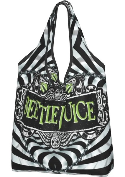 Stil 10 Alışveriş Çantası Kawaii Korku Filmi Beetlejuice Alışveriş Bez Çantalar Taşınabilir Tim Burton Tarzı Bakkal Omuz Alışveriş Çantası (Yurt Dışından) fırsatları