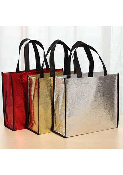 Büyük Mor 1 Adet Moda Lazer Alışveriş Çantası Katlanabilir Eko Çanta Büyük Yeniden Kullanılabilir Alışveriş Çantası Tote Su Geçirmez Dokunmamış Kumaş Hiçbir Fermuar Sıcak Satış (Yurt Dışından)