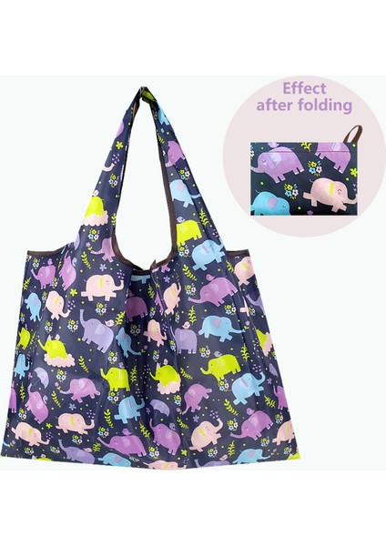 L-Lanseaixin-22 L Naylon Büyük Yeniden Kullanılabilir Depolama Katlanabilir Eko Alışveriş Çantası Kawaii Bez Karikatür Su Geçirmez Dükkancı Süpermarket Çantaları Sevimli (Yurt Dışından)