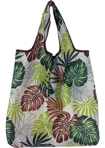 61006 M Orta Büyük Kapasiteli Katlanabilir Alışveriş Çantaları Taşınabilir Moda Cepler Yırtılmaya Dayanıklı Yeniden Kullanılabilir Tote Çanta Eko-Çantalar (Yurt Dışından)