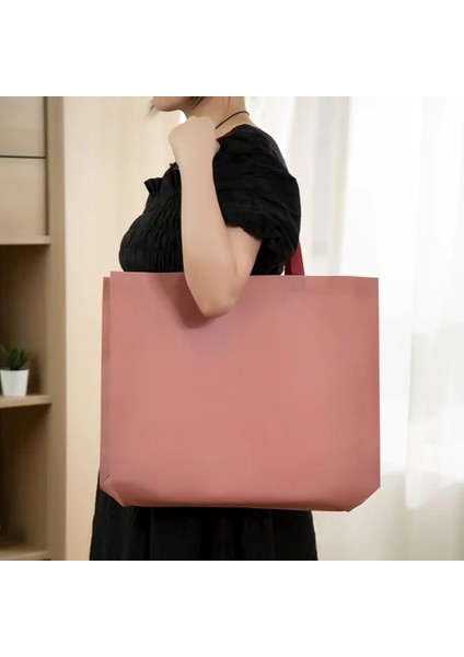 Pembe M Yeniden Kullanılabilir Alışveriş Çantası Katlanabilir Tote Alışveriş Çantası Büyük Kapasiteli Dokunmamış Seyahat Depolama Eko Çanta Kadın Alışveriş Çantası (Yurt Dışından)