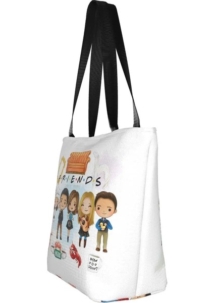 Stil 7 33X28X18 cm Geri Dönüşüm Klasik Tv Show Arkadaşlar Alışveriş Çantası Kadın Omuz Kanvas Tote Çanta Yıkanabilir Karikatür Komik Bakkal Alışveriş Çantaları (Yurt Dışından) fırsatları