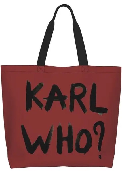 Stil 2 50X40X15 cm Kawaii Karl Who Sloganı Alışveriş Bez Çantalar Yeniden Kullanılabilir Kanvas Bakkal Alışveriş Omuz Çantası (Yurt Dışından)