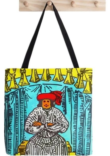 F681 Shopper Tarot Binbaşı Arcana Baskılı Tote Çanta Kadın Harajuku Shopper Çanta Kız Omuz Alışveriş Çantası Bayan Kanvas Çanta (Yurt Dışından) modelleri