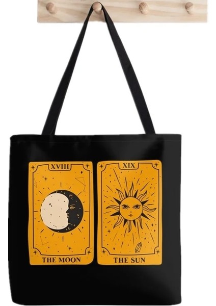 F681 Shopper Tarot Binbaşı Arcana Baskılı Tote Çanta Kadın Harajuku Shopper Çanta Kız Omuz Alışveriş Çantası Bayan Kanvas Çanta (Yurt Dışından) fırsatları