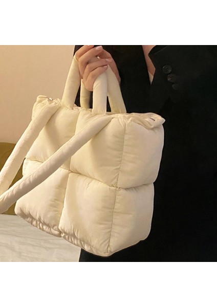 Siyah Sonbahar Kış Çanta Kadınlar Için Büyük Kirpi Tote Çanta Hobo Trendy Kabarık Omuz Bulut Çanta Kabarcıklar Yastıklı Üst Kolu Çanta Çanta (Yurt Dışından)