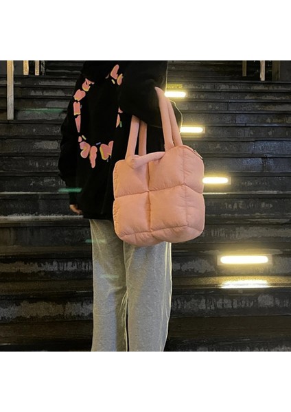 Siyah Sonbahar Kış Çanta Kadınlar Için Büyük Kirpi Tote Çanta Hobo Trendy Kabarık Omuz Bulut Çanta Kabarcıklar Yastıklı Üst Kolu Çanta Çanta (Yurt Dışından)