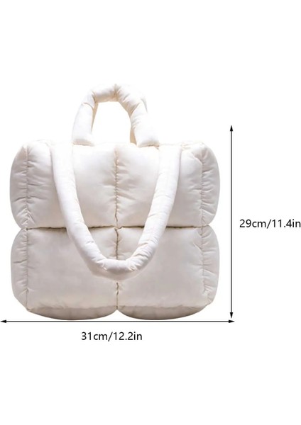 Siyah Sonbahar Kış Çanta Kadınlar Için Büyük Kirpi Tote Çanta Hobo Trendy Kabarık Omuz Bulut Çanta Kabarcıklar Yastıklı Üst Kolu Çanta Çanta (Yurt Dışından)