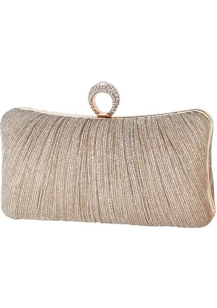 Altın Kadın Lady Lüks Akşam Debriyaj Omuz Çantası Çanta Çanta Parti Düğün Balo Doğum Günü Gül Gümüş Altın Siyah (Yurt Dışından)