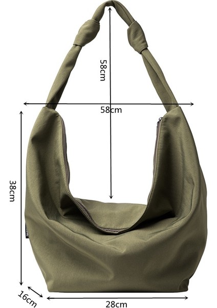 Siyah Büyük (Maksimum Uzunluk> 50CM) Saf Renk Naylon Büyük Bez Çantalar Kadınlar Için 2021 Yeni Omuz Alışveriş Çantası Su Geçirmez Kumaş Çanta Basit Moda Hobo Bolso (Yurt Dışından) fırsatları