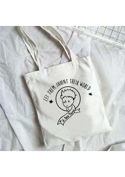 23 Bir Boyut Moda Trendi Karikatür Baskı Kanvas Tote Çanta Kore Alışveriş Çantası Bayanlar Günlük Çok Yönlü Omuz Çantası Küçük Prens Desen Çanta (Yurt Dışından) indirimleri