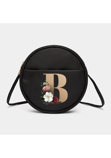 6gold F Altın Harf Adı Desen Serisi Yuvarlak Bayan Crossbody Saklama Çantası Çanta Telefon Cüzdan Messenger Omuz Okul Messenger Çanta (Yurt Dışından) modelleri