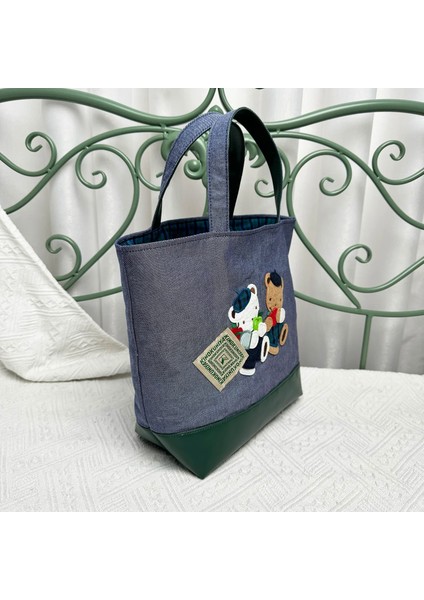 780166 Kawaii Sevimli Karikatür Kadın Çantası Tote Yatay Kare Çanta Kovboy Nakış Çanta Tote 780165 (Yurt Dışından) fırsatları
