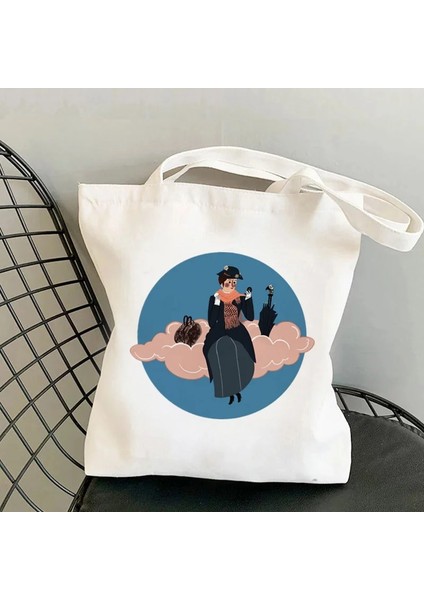 B806 2021 Shopper Zarif Mary Poppins Kawaii Çanta Harajuku Kadın Alışveriş Çantası Kanvas Alışveriş Çantası Kız Tote Çanta Omuz Bayan Çantası (Yurt Dışından) indirimleri