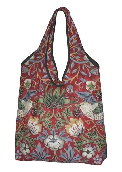17 Alışveriş Çantası Özel William Morris Geyikler ve Kuşlar Ormanda Alışveriş Çantaları Kadın Taşınabilir Büyük Bakkal Çiçek Hayvan Sanat Shopper Bez Çantalar (Yurt Dışından)