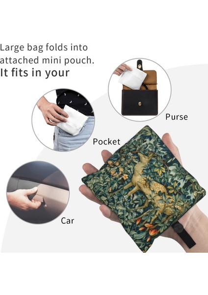 17 Alışveriş Çantası Özel William Morris Geyikler ve Kuşlar Ormanda Alışveriş Çantaları Kadın Taşınabilir Büyük Bakkal Çiçek Hayvan Sanat Shopper Bez Çantalar (Yurt Dışından) indirimleri