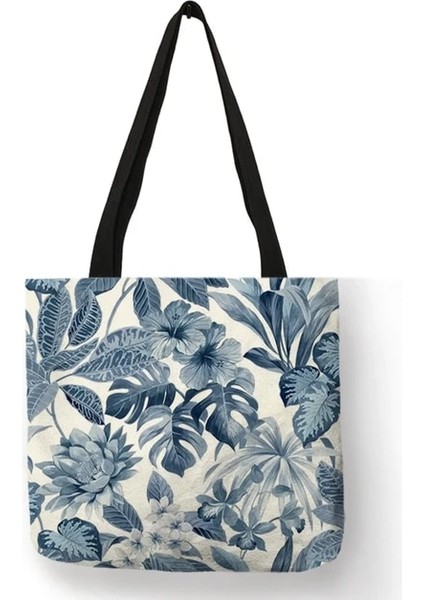 Desen 3 Boyut M 35X35 cm Taze Çiçek Baskı Çanta Kadın Bayanlar Moda Rahat Tote Seyahat Alışveriş Çantaları Bakkal Süpermarket Için (Yurt Dışından)