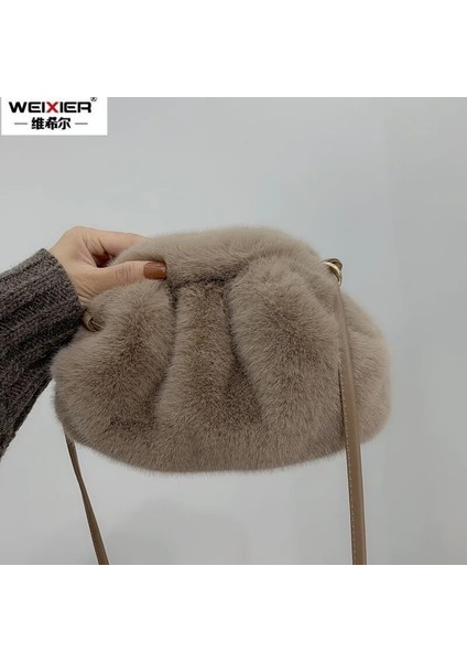 Deve Kış Peluş Bulut Çanta Kadınlar Için Lüks Marka Kış Taklit Kürk Çanta Moda Vizon Kürk Crossbody Çanta Tasarımcısı Bayanlar Omuz Çantaları가방 (Yurt Dışından) modelleri