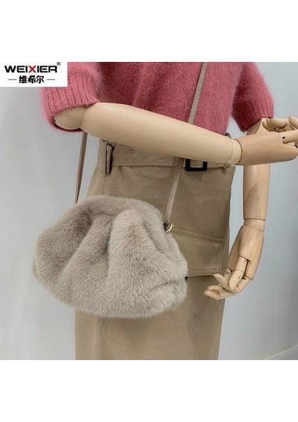 Deve Kış Peluş Bulut Çanta Kadınlar Için Lüks Marka Kış Taklit Kürk Çanta Moda Vizon Kürk Crossbody Çanta Tasarımcısı Bayanlar Omuz Çantaları가방 (Yurt Dışından) fırsatları
