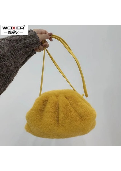 Deve Kış Peluş Bulut Çanta Kadınlar Için Lüks Marka Kış Taklit Kürk Çanta Moda Vizon Kürk Crossbody Çanta Tasarımcısı Bayanlar Omuz Çantaları가방 (Yurt Dışından) indirimleri