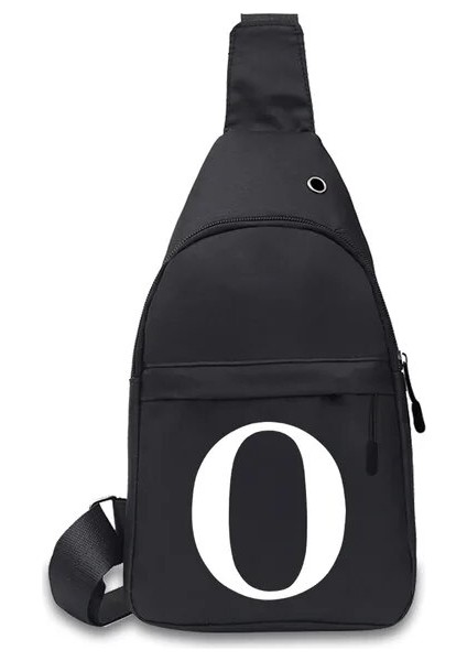 O Harfi Erkekler Moda Göğüs Çantası 26 Mektuplar Baskılı Doğa Sporları Kanvas Organizatör Cüzdan Erkek Rahat Messenger Omuz Çantaları Fanny Paketi (Yurt Dışından)