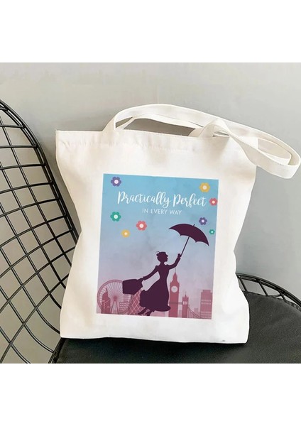 B801 2021 Shopper Zarif Mary Poppins Kawaii Çanta Harajuku Kadın Alışveriş Çantası Kanvas Alışveriş Çantası Kız Tote Çanta Omuz Bayan Çantası (Yurt Dışından) modelleri