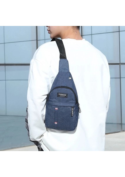 Gri 17X31CM Erkek Göğüs Çantası Rahat Bel Çantası Erkek Su Geçirmez Omuz Crossbody Çanta Naylon Çanta (Yurt Dışından) fırsatları