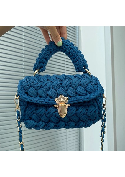 Yeşil Moda Halat Örgü Kadın Çanta Tasarımcısı Zincirler Dokuma Omuz Kadınlar Için Crossbody Çanta 2021 Küçük Kare Flap Bayan Çantalar (Yurt Dışından) fırsatları