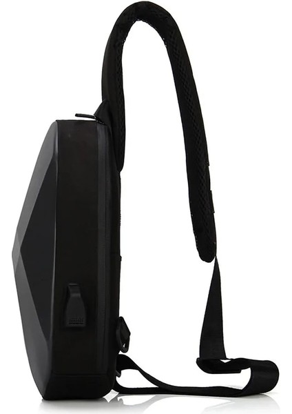 Siyah Kamuflaj 2021 Yeni Göğüs Çanta Erkek Moda Üç Boyutlu Sert Kabuk Su Geçirmez Sürme Çift USB Şarj Messenger Sling Omuz Çantaları (Yurt Dışından) modelleri