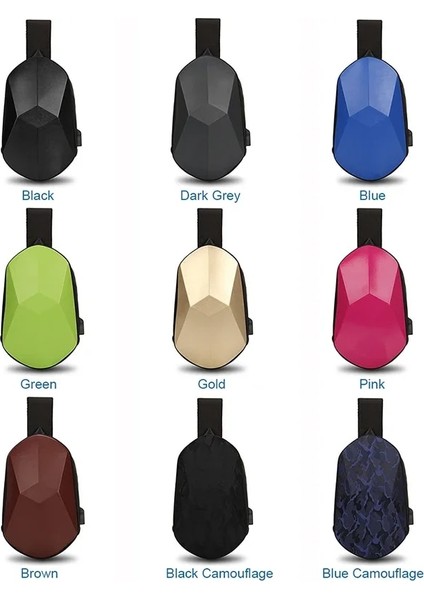 Altın 2021 Yeni Göğüs Çantası Erkek Moda Üç Boyutlu Sert Kabuk Su Geçirmez Sürme Çift USB Şarj Messenger Sling Omuz Çantaları (Yurt Dışından) fırsatları