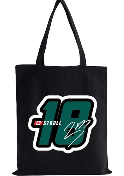 W10 35X40CM Iki Taraflı F1 Racers Numarası 55 44 33 Max Sergio Lewis Fernando Carlos Bez Çantalar Alışveriş Çantası Kanvas Yeniden Kullanılabilir Büyük Omuz Çantaları (Yurt Dışından)