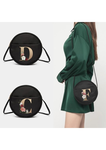 6gold T Altın Harf Adı Desen Serisi Yuvarlak Bayan Crossbody Saklama Çantası Çanta Telefon Cüzdan Messenger Omuz Okul Messenger Çanta (Yurt Dışından) fiyatları