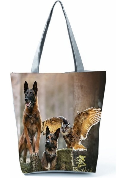 HL3802 Köpek Katlanabilir Hayvan Büyük Kapasiteli Omuz Çantası Sevimli Batı Köpek Çanta Kadın Bakkaliye Pug Retriever Alışveriş Çantaları Özelleştirilebilir (Yurt Dışından)